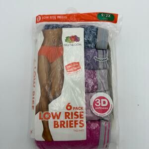 Fruit Of The Loom Panties Women’s Low Rise Briefs 9/2X multicolor